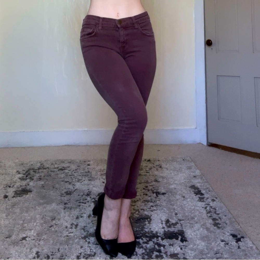 Current/Elliott Dusty Rose Mauve Denim Skinny Jeans Cute Luxury NWOT Summer - Picture 1 of 14